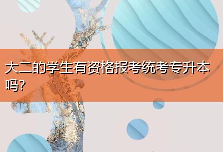 大二的學(xué)生有資格報考統(tǒng)考專升本嗎？