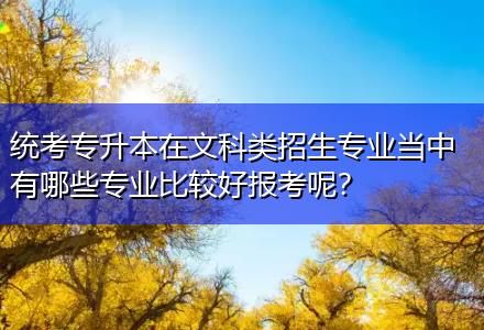 統(tǒng)考專升本在文科類招生專業(yè)當(dāng)中有哪些專業(yè)比較好報(bào)考呢？