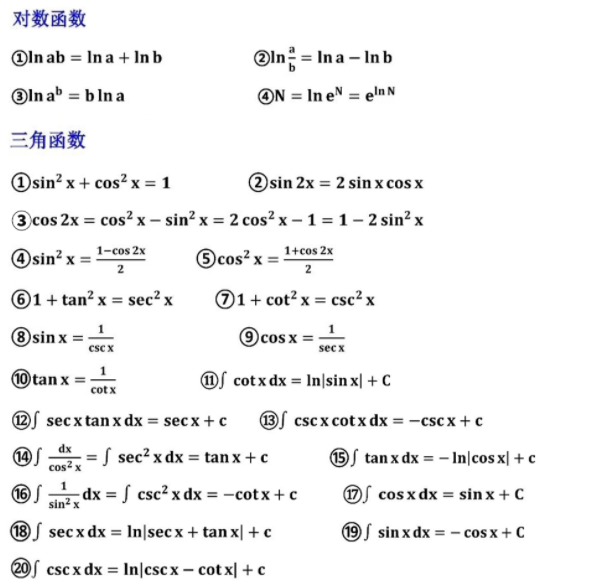 專(zhuān)升本高數(shù)常用公式