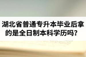 湖北省普通專升本畢業(yè)后拿的是全日制本科學歷嗎？