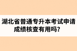 湖北省普通專升本考試申請成績核查有用嗎？申請步驟有哪些？