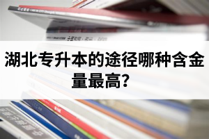 湖北專升本的途徑哪種含金量最高？
