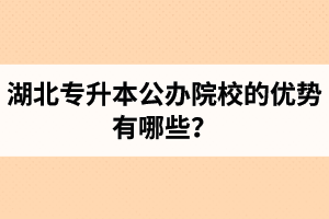 湖北專升本公辦院校的優(yōu)勢(shì)有哪些？為什么大家都想報(bào)公辦學(xué)校？