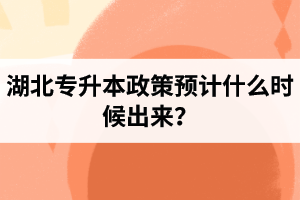 湖北專升本政策預計什么時候出來？報名前需要做好哪些事情？