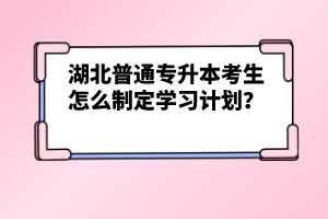 湖北普通專升本考生怎么制定學習計劃？