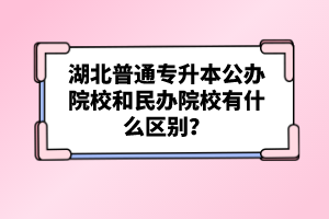 湖北普通專升本公辦院校和民辦院校有什么區(qū)別？