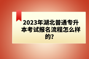 2023年湖北普通專(zhuān)升本考試報(bào)名流程怎么樣的？