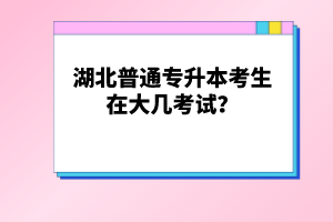 湖北普通專(zhuān)升本考生在大幾考試？
