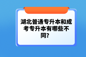 湖北普通專升本和成考專升本有哪些不同？