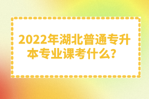 2022年湖北普通專升本專業(yè)課考什么？