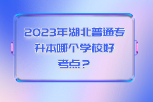 2023年湖北普通專升本哪個學(xué)校好考點？