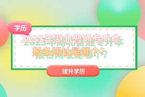 2023年湖北普通專升本報名網址是哪個？