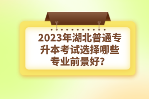 2023年湖北普通專升本考試選擇哪些專業(yè)前景好？
