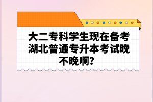 大二專科學(xué)生現(xiàn)在備考湖北普通專升本考試晚不晚??？