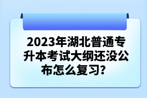2023年湖北普通專升本考試大綱還沒(méi)公布怎么復(fù)習(xí)？