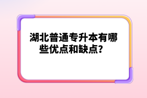 湖北普通專升本有哪些優(yōu)點(diǎn)和缺點(diǎn)？