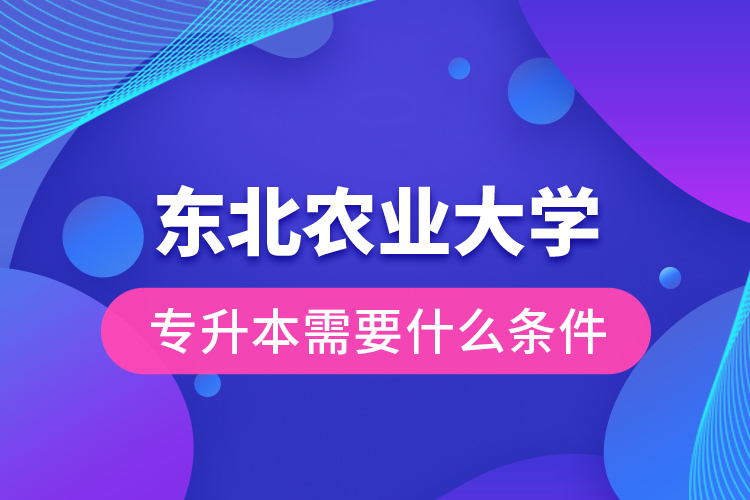東北農業(yè)大學專升本需要什么條件？