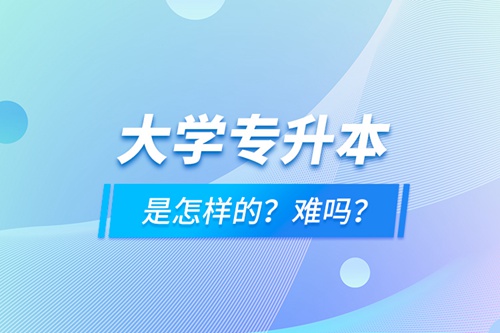 大學(xué)專升本是怎樣的？難嗎？