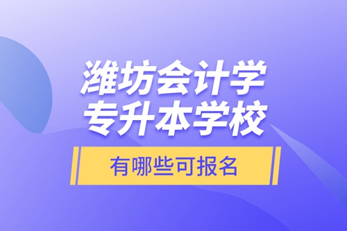 濰坊會計學(xué)專升本學(xué)校有哪些可報名？