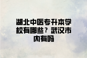 武漢有可以報(bào)中醫(yī)類(lèi)專(zhuān)業(yè)的湖北普通專(zhuān)升本學(xué)校嗎？