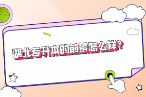 湖北專(zhuān)升本的前景怎么樣？