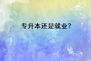 專升本還是就業(yè)？