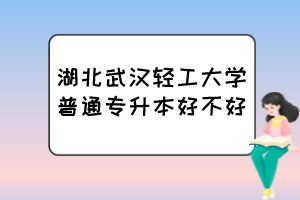 湖北武漢輕工大學(xué)普通專升本好不好？
