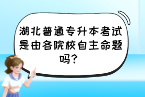 湖北普通專升本考試是由各院校自主命題嗎？